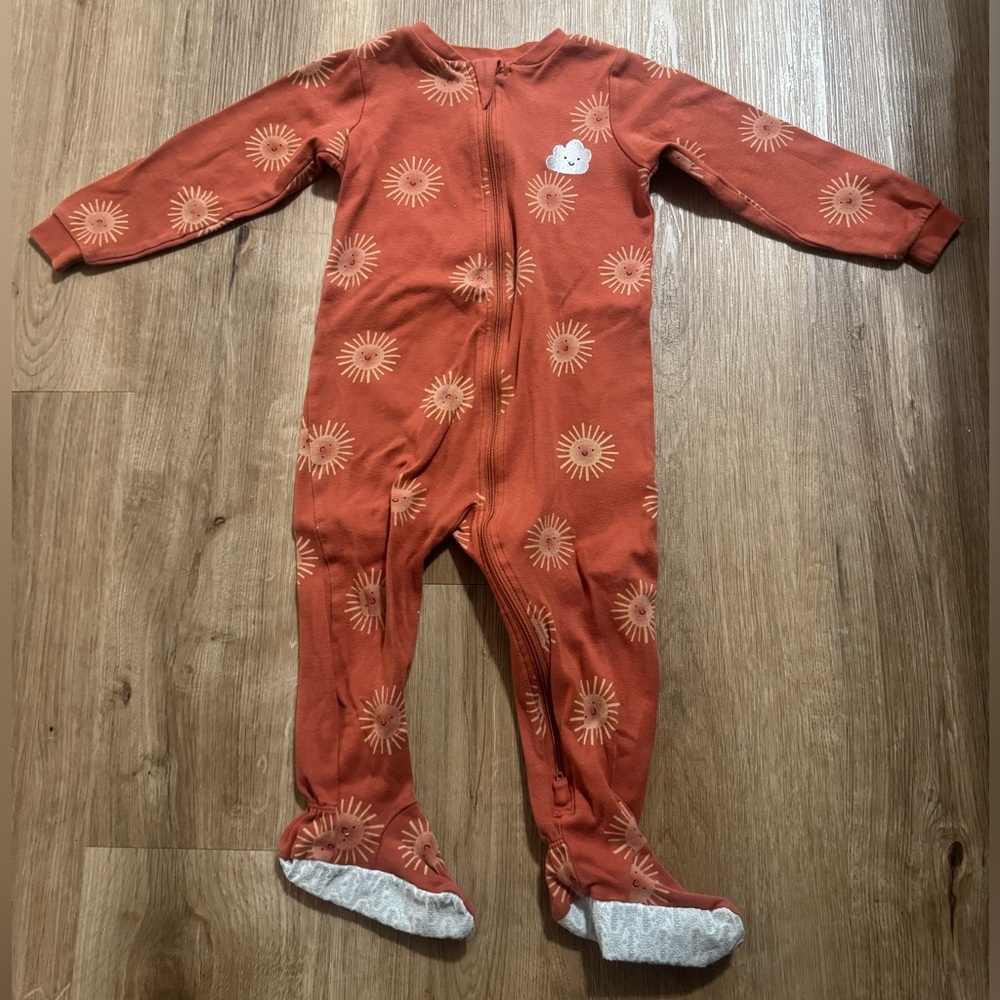 ☀️PEKKLE Red Sunburst Baby Sleeper - 24M